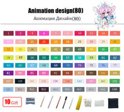 TouchFIVE 30/40/60/80/168 Color Art Markers Set Dual Headed Artist  Sketch Oily Alcohol based markers For Animation Manga