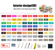 TouchFIVE 30/40/60/80/168 Color Alcohol Markers Dual Headed Artist  Sketch Oily Alcohol Ink Pen Marker For Animation Manga