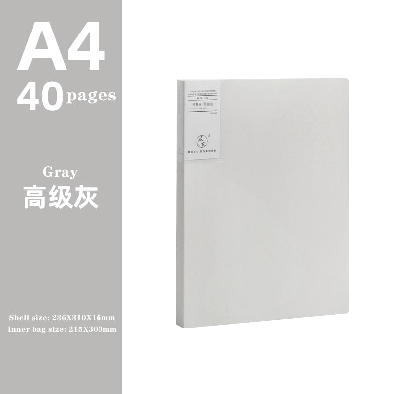 JIANWU A4 Morandi file bag 100 pages Data book Large capacity file folder  portfolio Office stationery