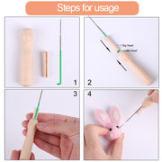 MIUSIE 24 Colors Wool Fiber DIY Wool Felt Kit Handle Wool Felt Toys Making Fabric Materials Handcraft Felt Needle For Beginners
