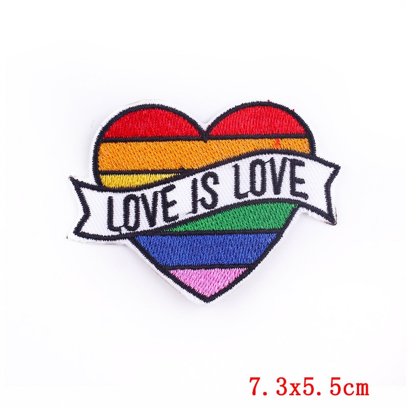 Prajna Hippie Unicorn Patches Embroidered Patches For Clothing DIY Magic Rainbow Stripes Iron On Patches For Kids Cloth Applique