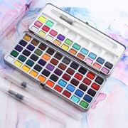 Professional 50/72/90 Color Solid Watercolor Set Basic Neon Glitter Watercolor Paint for Drawing Art Paint Supplies Art Supplies