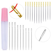 LMDZ 12/21/24PCS Elderly needle-side hole blind needle Needless Tail Side Opening Stainless Steel Hand Sewing Needless threading