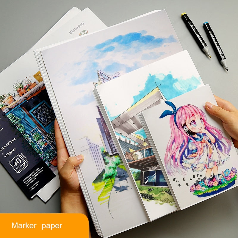 A4/A5 Proffessional Marker paper Sketch Painting Marker Paper For Drawing Marker Pen Book Artist Supplies