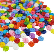 HL 100/300/600PCS Mix Color 7MM Nylon Buttons 2 Holes DIY Scrapbooking Kid&#39;s Garment Dolls Sewing Accessories