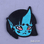 Japan Anime Cartoon Patches On Clothes Skull Heart Iron on Embroidered Patches For Clothing DIY Hippie Stripe Applique Badge diy