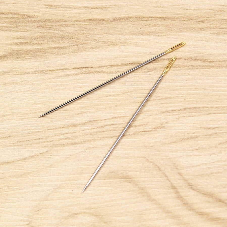 16pcs/Bag Tail Gold Plated Hand Sewing Needles Large Eye Thick Sewing up Needle Embroidery Mending Quilt Hand Sewing Combination