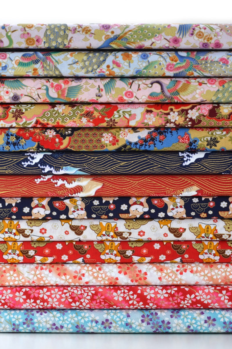 DIY 35x50CM Multicolor Japan Zephyr Pattern Cotton Pur-cut Patchwork Japanese Fabric Sewing Quilting Crafts for Handmade