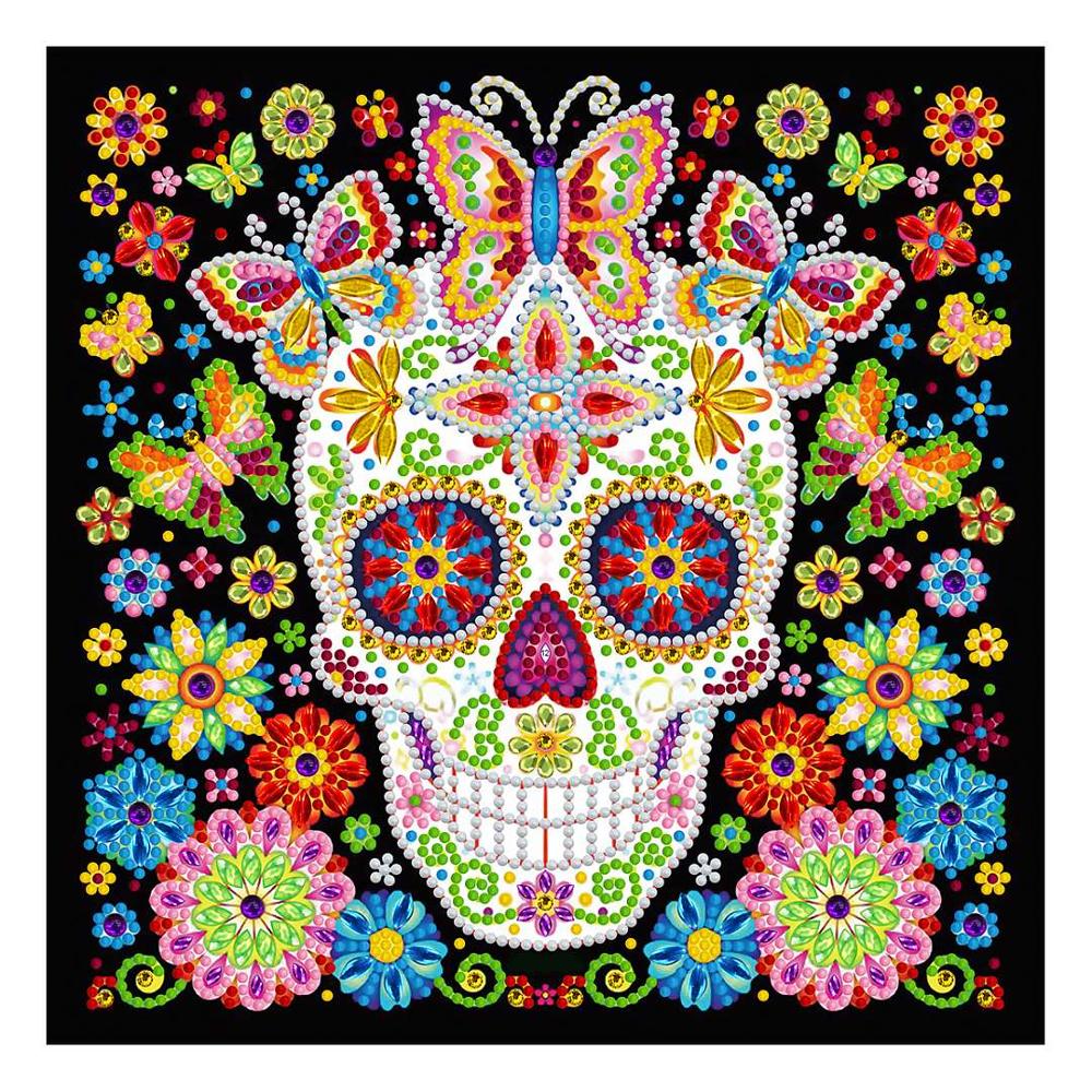 DIY Luminous Special shaped Diamond Painting Skull 5D Crystal Lighting Diamond Embroidery Cross-Stitch Kit Home Decor Gift