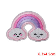 Prajna Hippie Unicorn Patches Embroidered Patches For Clothing DIY Magic Rainbow Stripes Iron On Patches For Kids Cloth Applique