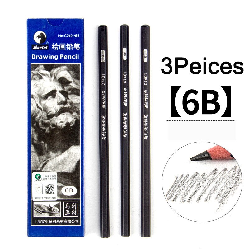 Maries Black Sketch Pencil for Drawing Painting HB 2H B 2B 3B 4B 5B 6B 7B 8B 10B 12B 14B Standard Pencil Stationery Art Supplies