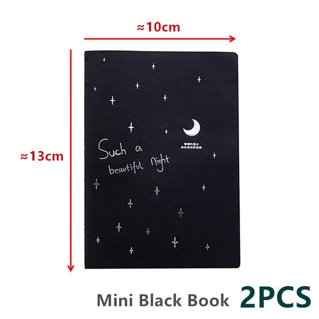 LE Sketchbooks Diary Painting Graffiti Soft Cover Black Paper Sketchbook Notepad Drawing Notebook Office School Supplies