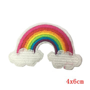 Prajna Hippie Unicorn Patches Embroidered Patches For Clothing DIY Magic Rainbow Stripes Iron On Patches For Kids Cloth Applique