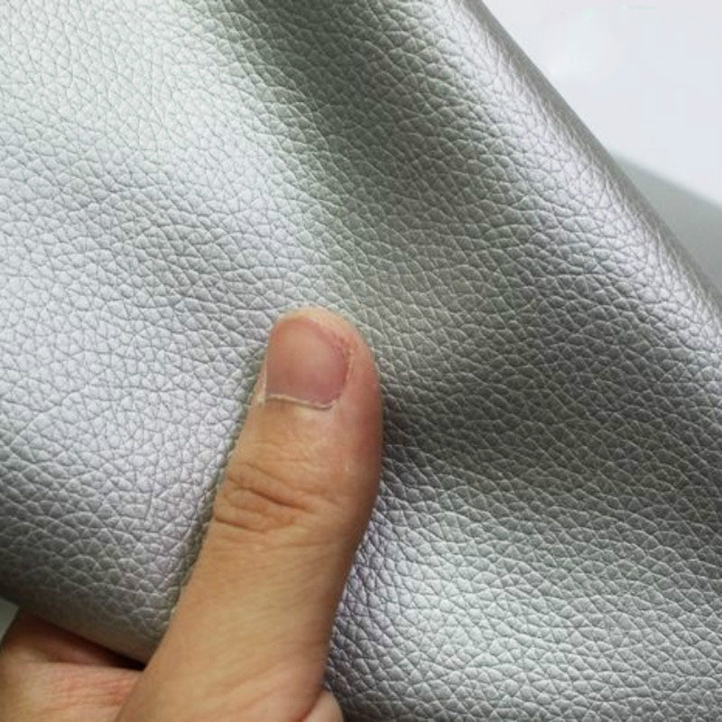Pure Coloured Litchi Pattern PU Leather Fabric Small Pebbled Faux Artificial Synthetic PU Leather Fabric DIY Sewing Bag Material