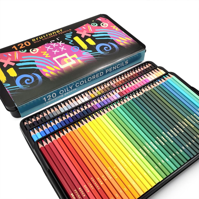 Brutfuner 72/120/180/260 Square Barrels Colored Pencils for Adult Artists for Coloring Books Drawing Sketching Artist Students