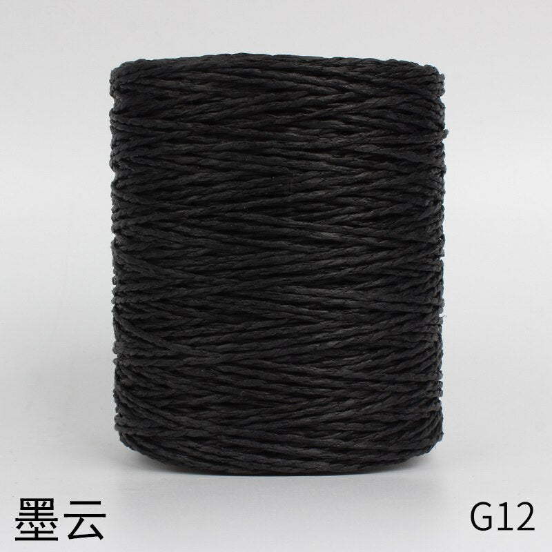 1Roll=280M Natural Raffia Straw Yarn For Summer Hand Knit Crochet Hat HandBag Cushion Baskets Knitting Material Colorful Threads