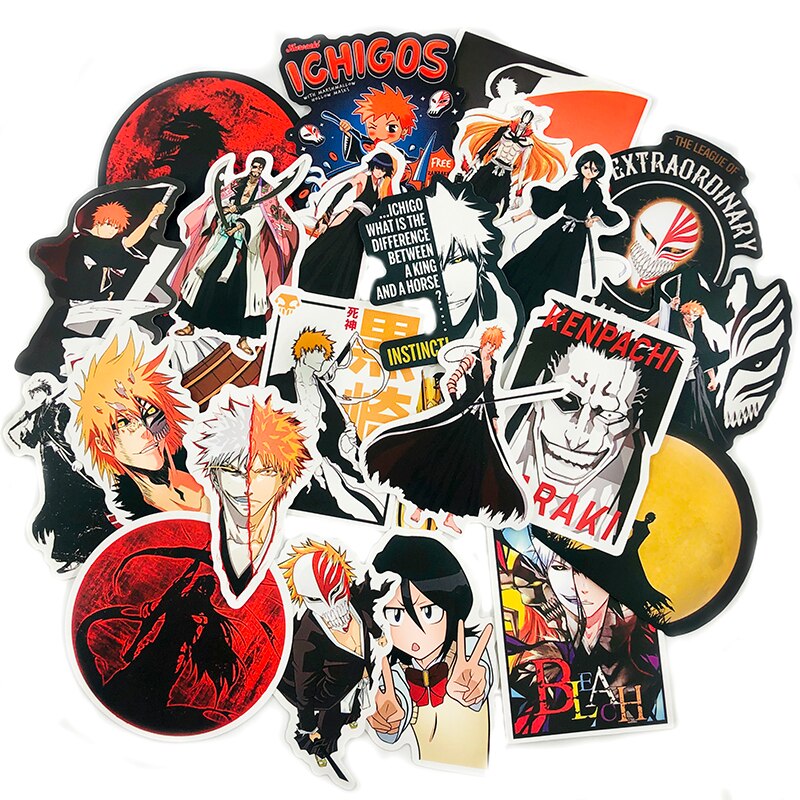 50Pcs Japanese Classic Animation BLEACH Stickers For Refrigerator Suitcase Diary Book Scrapbook Waterproof Graffiti Sticker