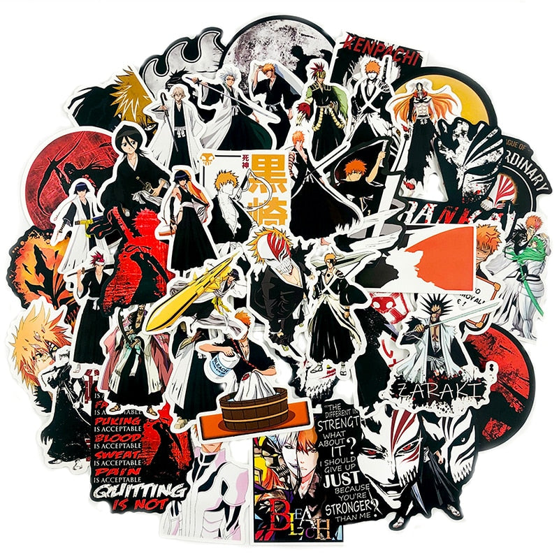 50Pcs Japanese Classic Animation BLEACH Stickers For Refrigerator Suitcase Diary Book Scrapbook Waterproof Graffiti Sticker