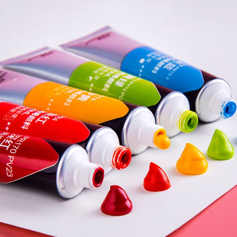 12/24 Colors Professional Acrylic Paint 20ml Drawing Painting Pigment Hand-painted for Kids DIY Artist