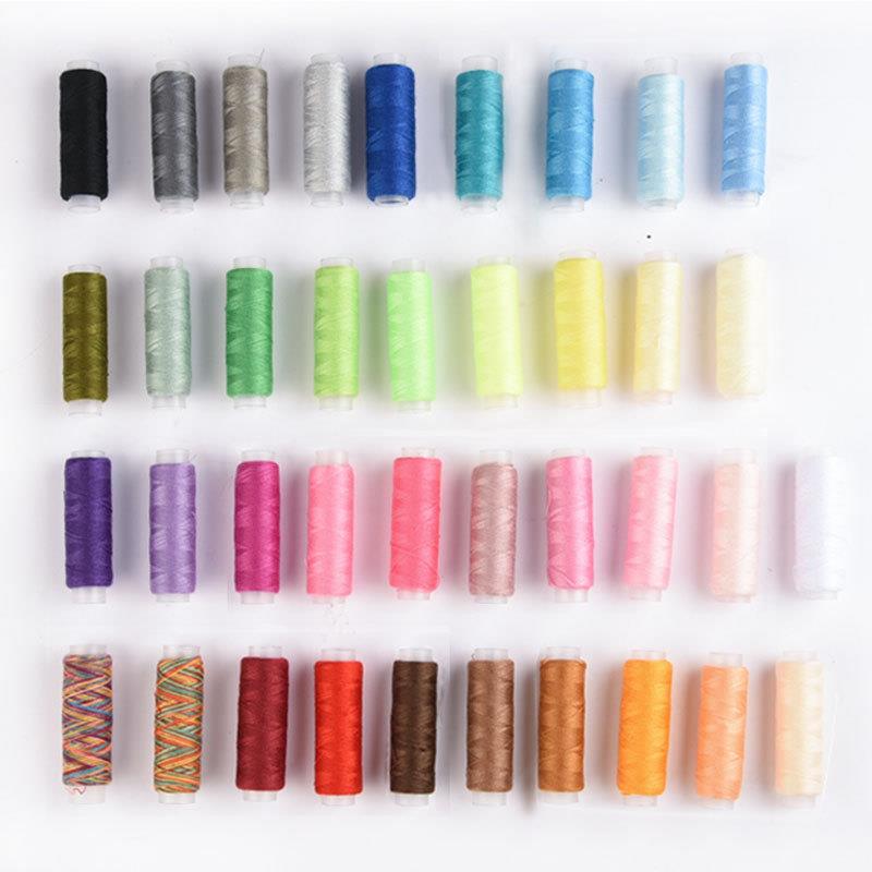 24/30/38/39Pcs Mixed Colors Polyester Yarn Sewing Thread Roll Machine Hand Embroidery 160 Yard Each Spool For Home Sewing Kit