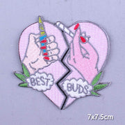 Japan Anime Cartoon Patches On Clothes Skull Heart Iron on Embroidered Patches For Clothing DIY Hippie Stripe Applique Badge diy