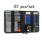 72PCS Sketch Pencils and Colored Pencils Set School Supplies Drawing Pencils Beginner Kit Watercolor Metallic Oily Art Supplies