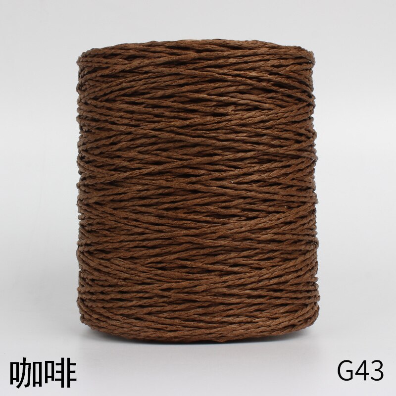 1Roll=280M Natural Raffia Straw Yarn For Summer Hand Knit Crochet Hat HandBag Cushion Baskets Knitting Material Colorful Threads