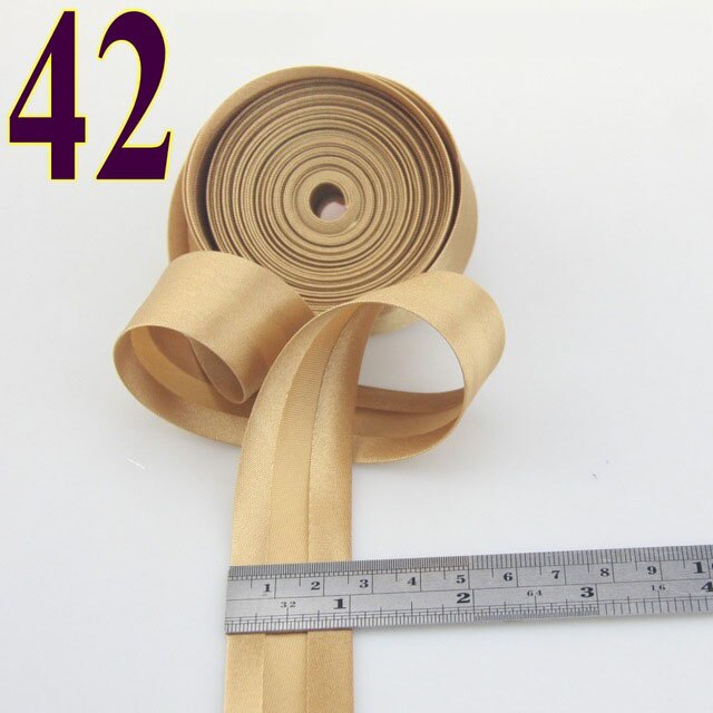 25mm(1&quot;) satin bright ironed single fold polyester bias binding tape table cloth garment quilt craft sewing accessories