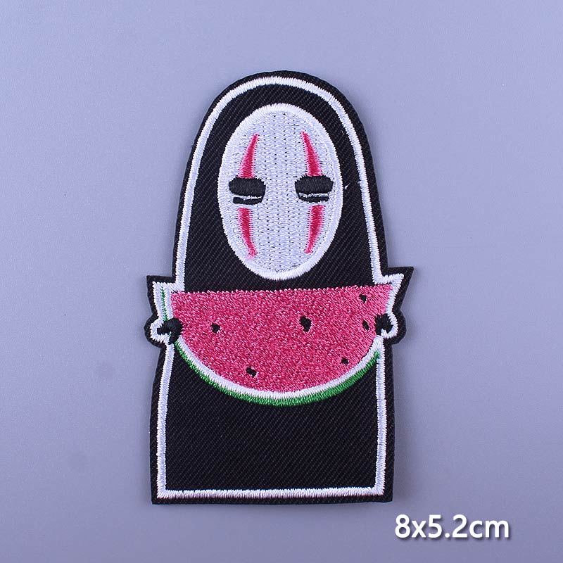 Japan Anime Cartoon Patches On Clothes Skull Heart Iron on Embroidered Patches For Clothing DIY Hippie Stripe Applique Badge diy
