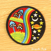 DIY Mountain Trave Embroidered Patches For Clothing Applique Iron on Patches On Clothes Space Patch Traveler Badges Stripes