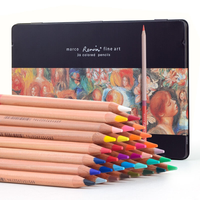 Andstal Marco Renoir 12/24/48/72/100/120 Colour Pencils Set Lapis De Cor Drawing Pencil Sketch Colored Pencils Art Supplies