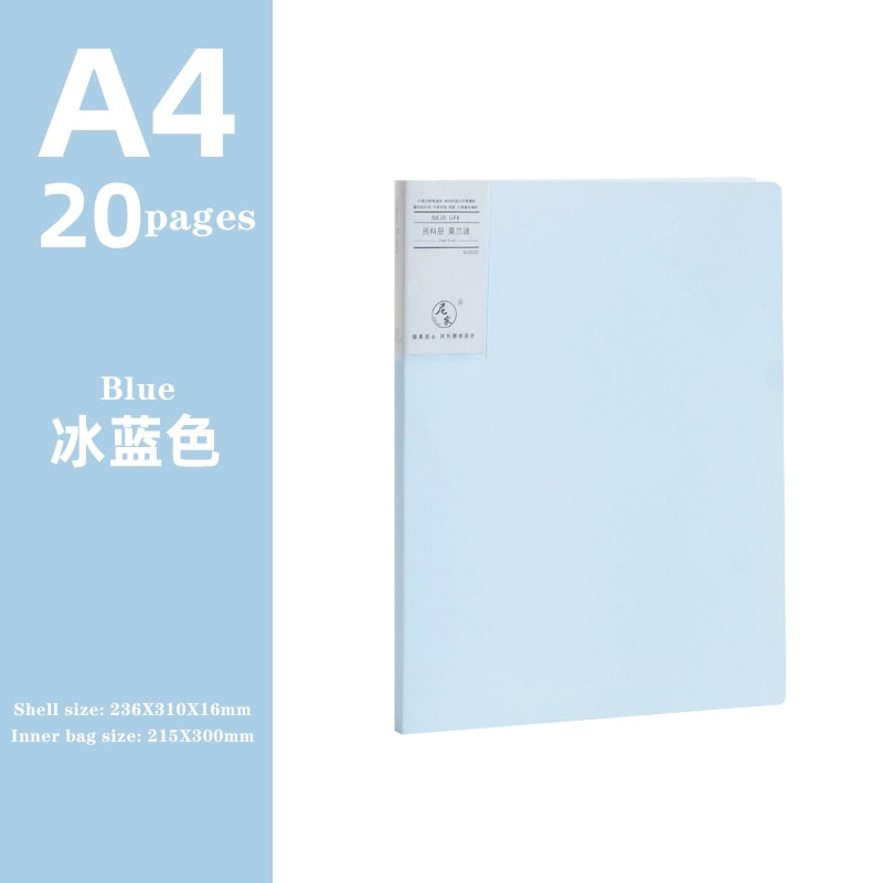 JIANWU A4 Morandi file bag 100 pages Data book Large capacity file folder  portfolio Office stationery