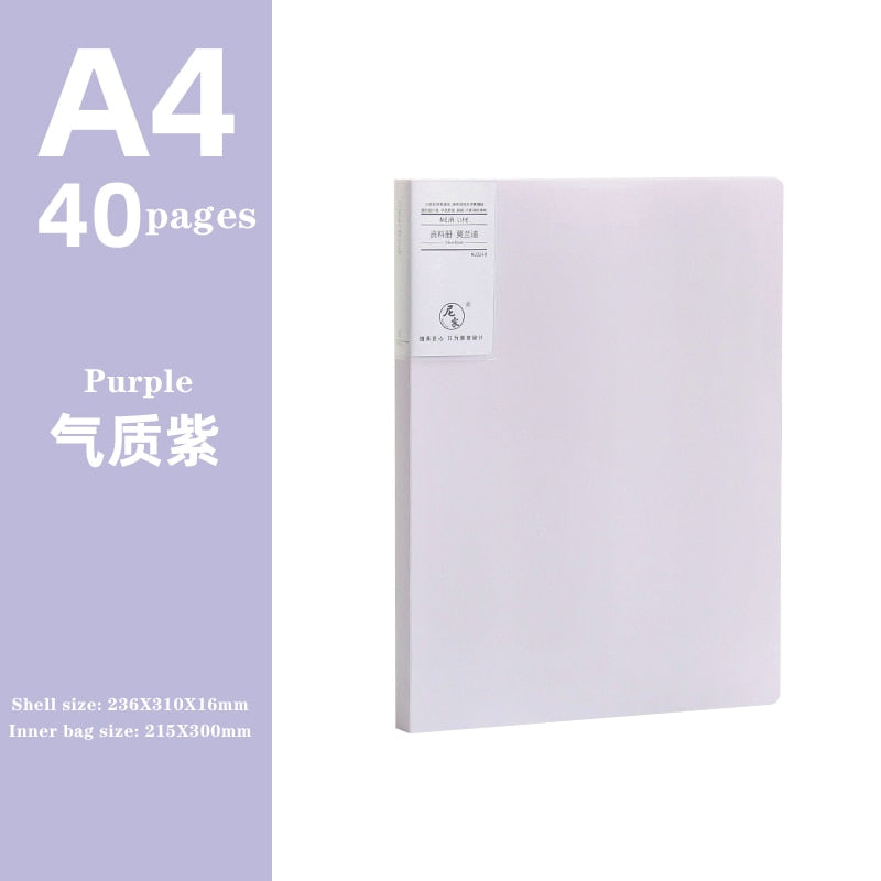 JIANWU A4 Morandi file bag 100 pages Data book Large capacity file folder  portfolio Office stationery