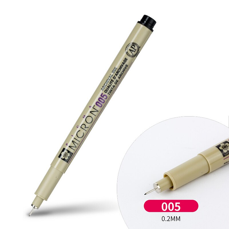 1Pc Pigma Micron Porous Point Pen Soft Brush Drawing Pen Liner Fineliner Sketch Needle Pen 005 01 02 03 04 05 08 1.0 Art Markers