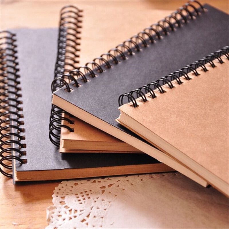 LE Sketchbooks Diary Painting Graffiti Soft Cover Black Paper Sketchbook Notepad Drawing Notebook Office School Supplies