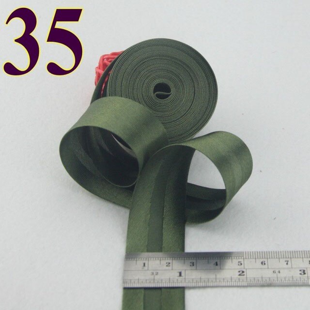 25mm(1&quot;) satin bright ironed single fold polyester bias binding tape table cloth garment quilt craft sewing accessories