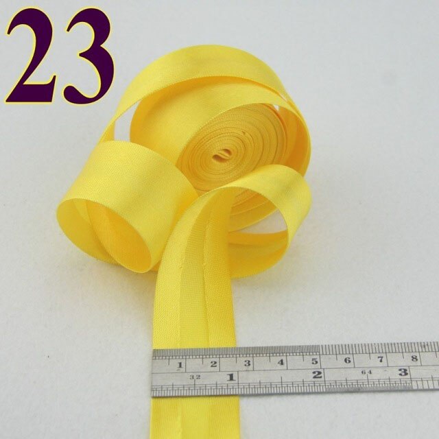 25mm(1&quot;) satin bright ironed single fold polyester bias binding tape table cloth garment quilt craft sewing accessories