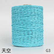 1Roll=280M Natural Raffia Straw Yarn For Summer Hand Knit Crochet Hat HandBag Cushion Baskets Knitting Material Colorful Threads