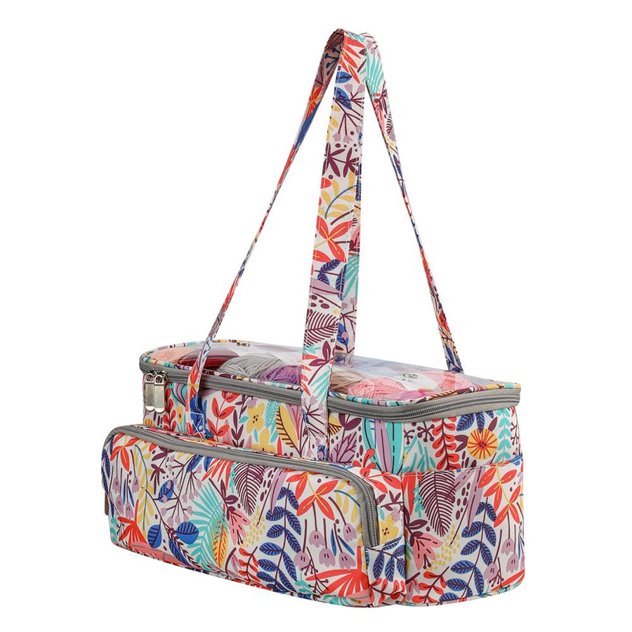 2020 Yarn Storage Bag With Maple Leaves Knitting Tote Bag Orange Square Bag for Thread Wool Yarn Crochet Hooks Knitting Needles