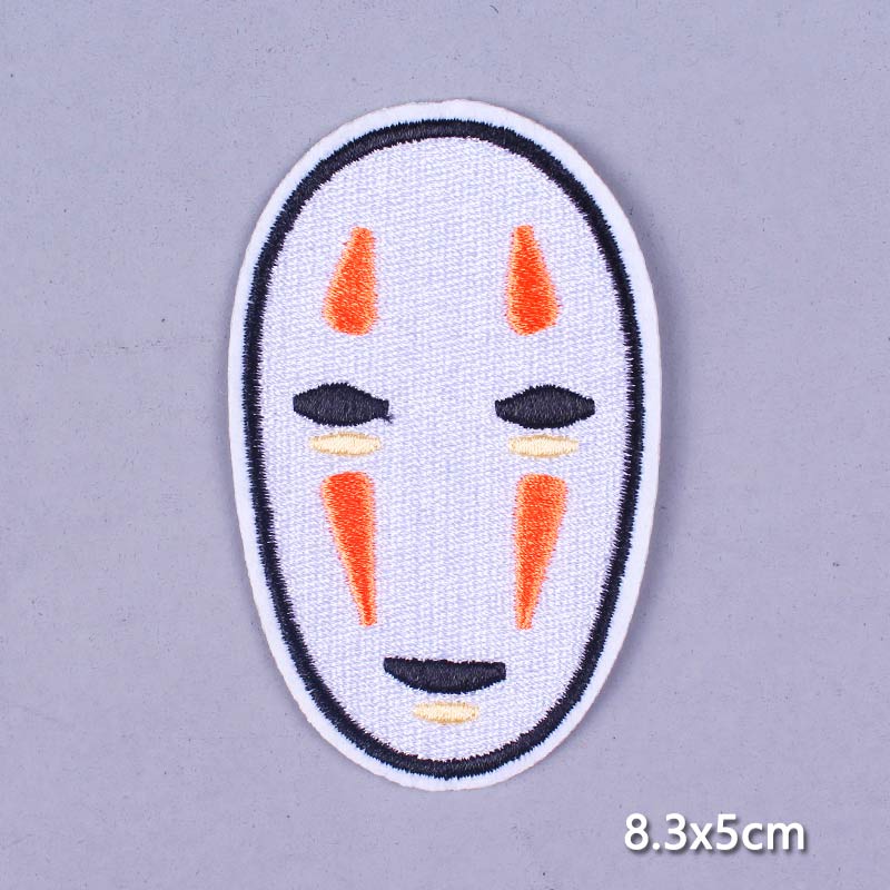 Japan Anime Cartoon Patches On Clothes Skull Heart Iron on Embroidered Patches For Clothing DIY Hippie Stripe Applique Badge diy