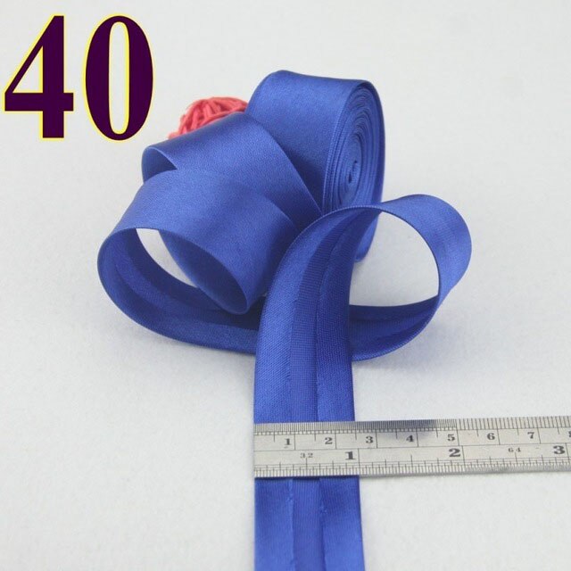 25mm(1&quot;) satin bright ironed single fold polyester bias binding tape table cloth garment quilt craft sewing accessories