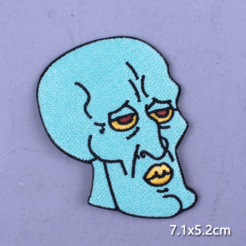Japan Anime Cartoon Patches On Clothes Skull Heart Iron on Embroidered Patches For Clothing DIY Hippie Stripe Applique Badge diy