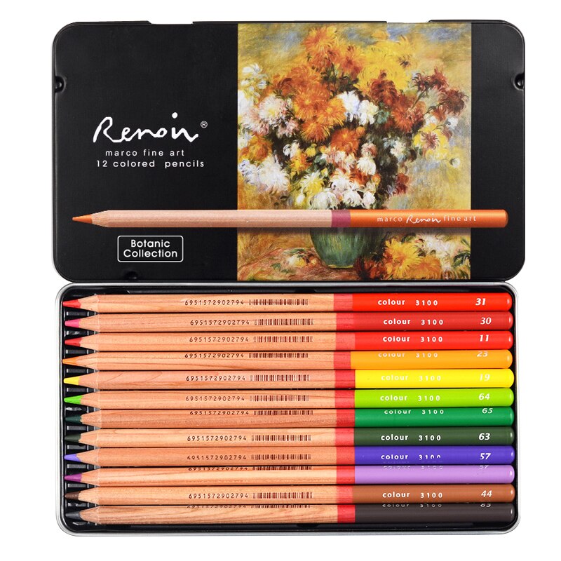 Andstal Marco Renoir 12/24/48/72/100/120 Colour Pencils Set Lapis De Cor Drawing Pencil Sketch Colored Pencils Art Supplies