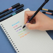 12 pcs/set Colorful Rainbow 0.5mm Fine Tip All Needle Gel Ink Pen for Scrapbooking Drawing Sketch Writing Supply Stationery