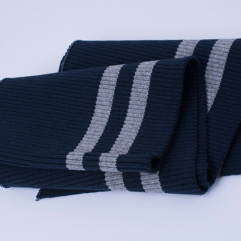 Buulqo 80cm Yarn Dyed Stripes Stretch Cuff DIY Cotton Knitted Fabric For Neckline Hem, Winter Jacket,Clothing Accessories Collar