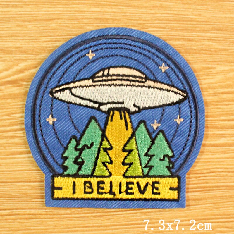 DIY Mountain Trave Embroidered Patches For Clothing Applique Iron on Patches On Clothes Space Patch Traveler Badges Stripes