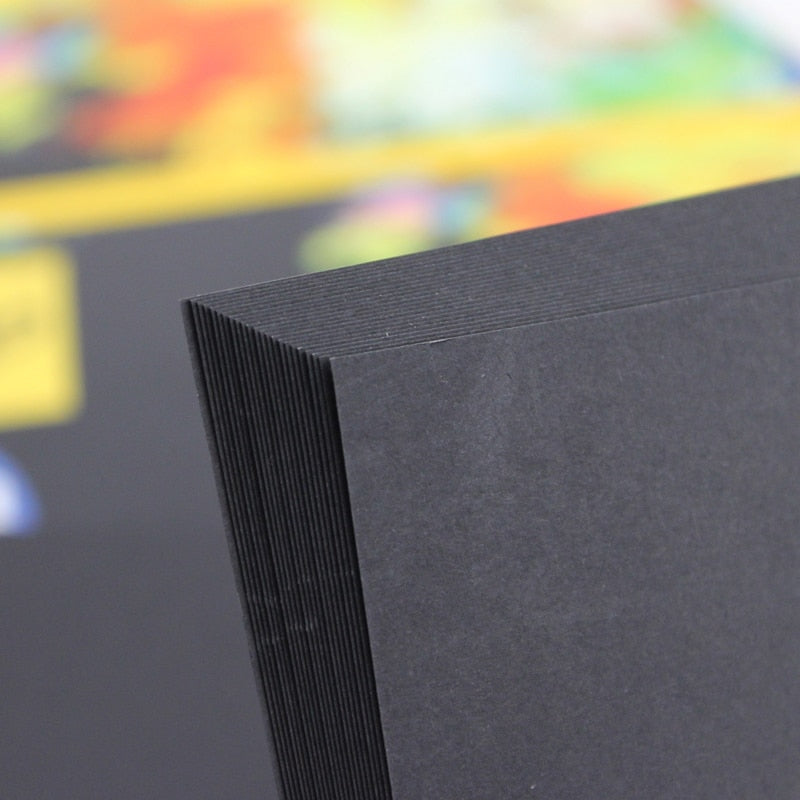 A4/A5 Black Sketch Book Diary for Drawing Painting Graffiti Soft Cover Black Paper Notebook Office School Supplies G