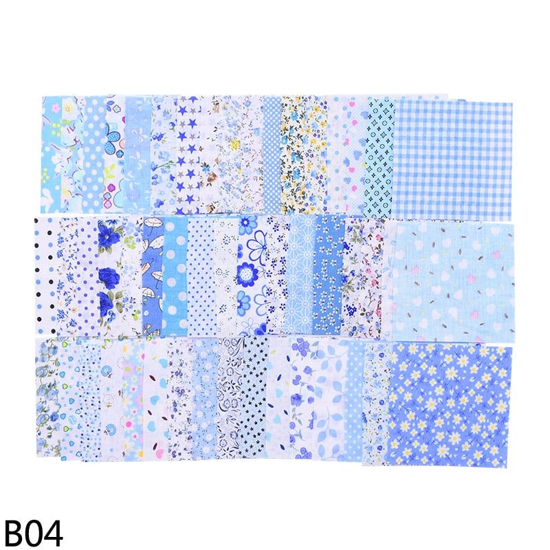 50pcs Squares 10*10cm Colorful Patchwork Cotton Sewing Fabric Quilt Material DIY Home Quarters Handcraft Needlework Fabric