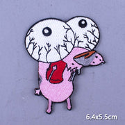 Japan Anime Cartoon Patches On Clothes Skull Heart Iron on Embroidered Patches For Clothing DIY Hippie Stripe Applique Badge diy