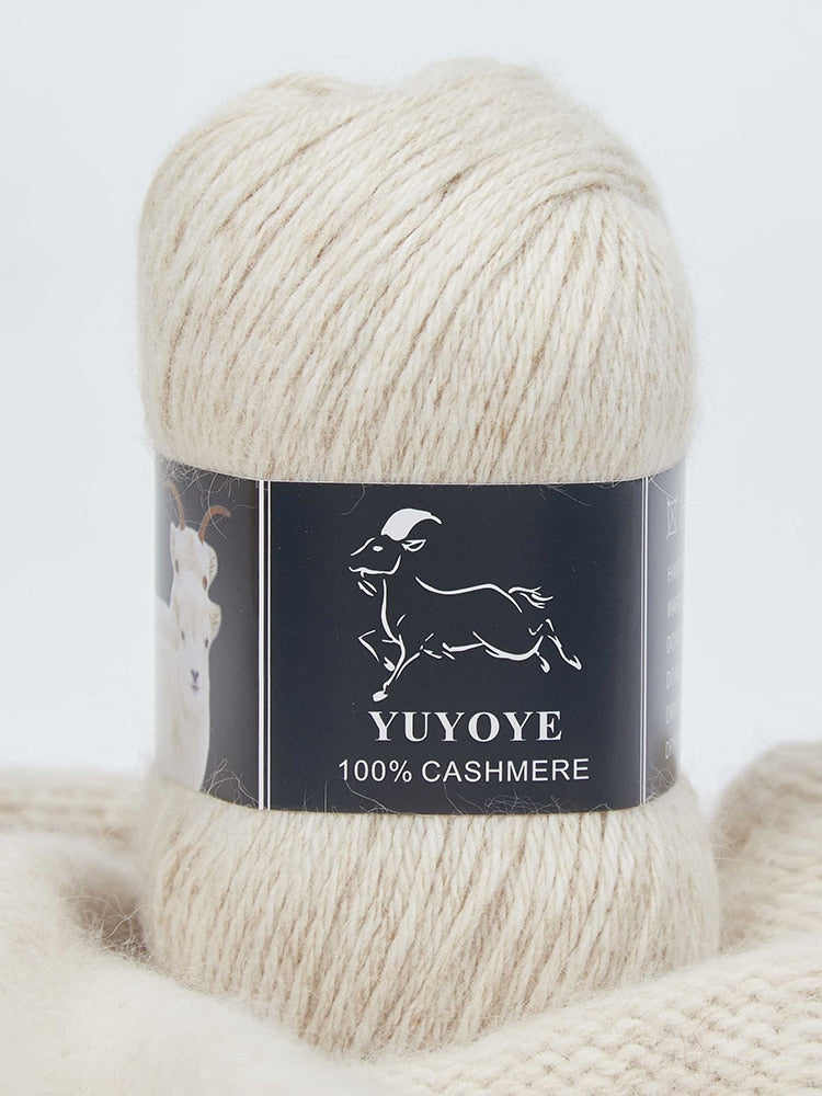 YUYOYE 100% Cashmere Yarn Hand-Knitting Wool Yarn 4-Ply Luxury Warm Yarn Crochet Soft Thread DIY Handcraft Handmade Wool Line